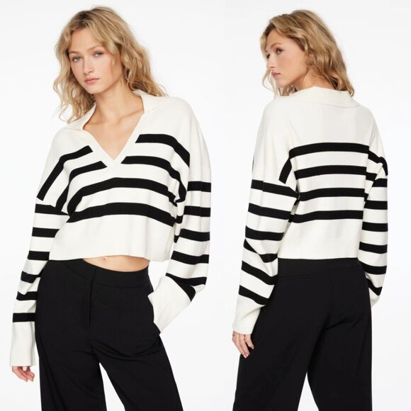 NWT Dynamite Cropped Polo Sweater - Picture 1 of 5